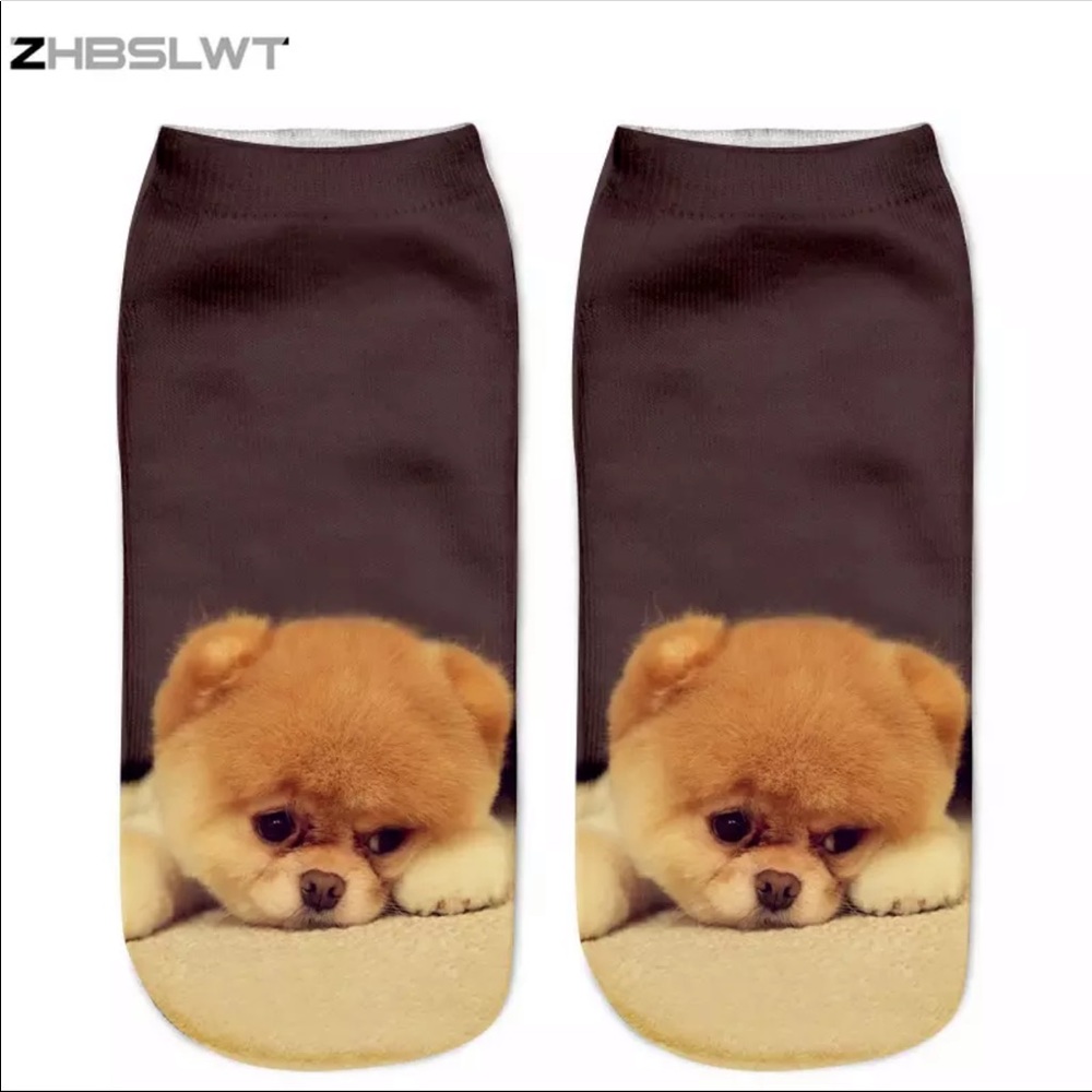 Unisex 3D Printed Socks - Adorable Pomeranian